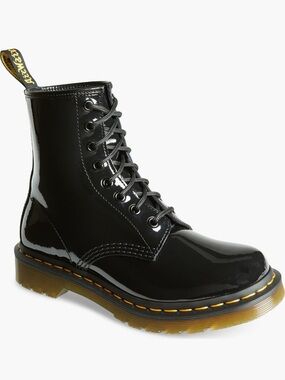 Dr. Martens Black Patent 8-Eye Lace-Up Boot